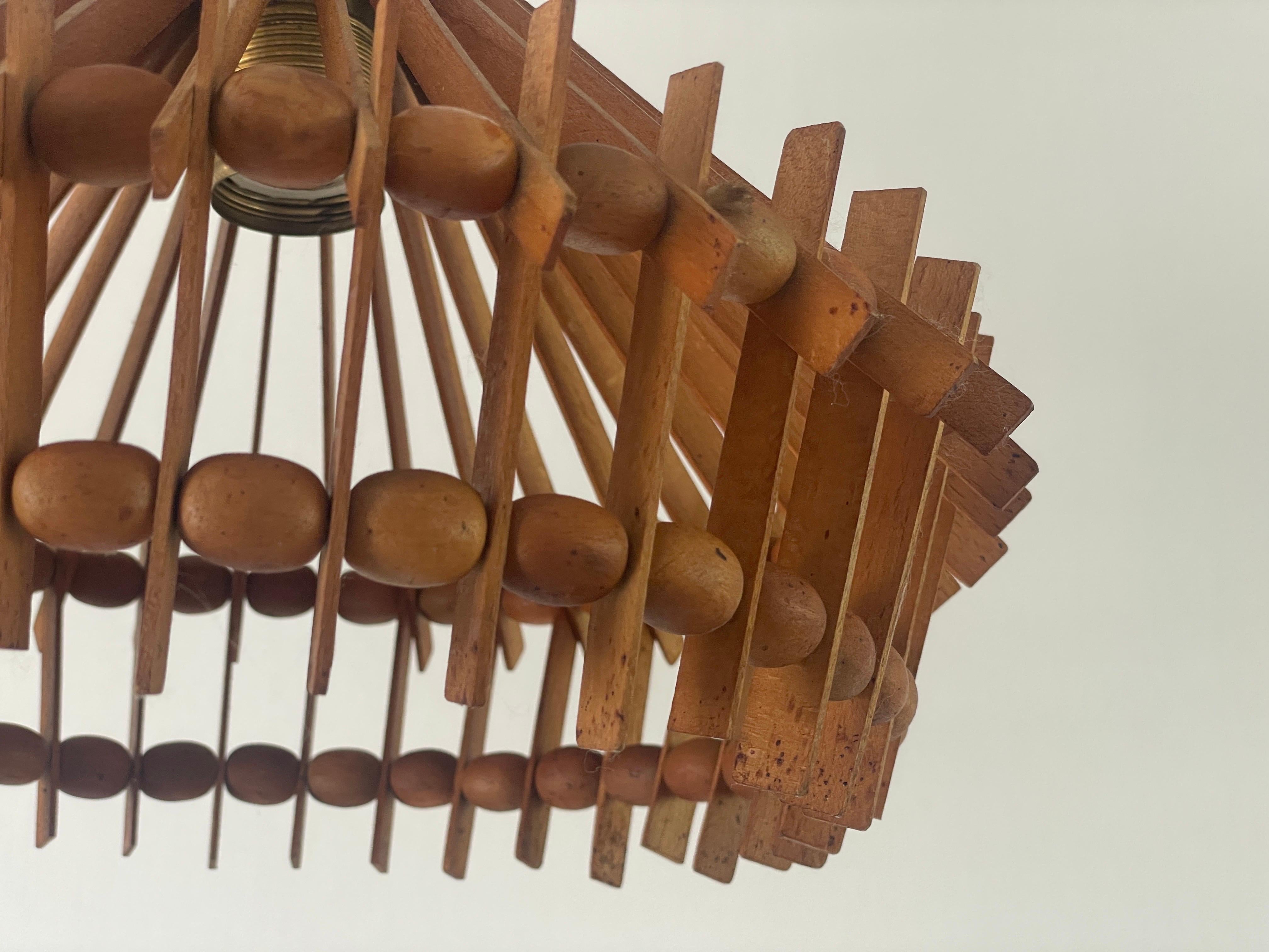 Paire de lampes suspendues en Wood Wood, 1960, Italie en vente 4