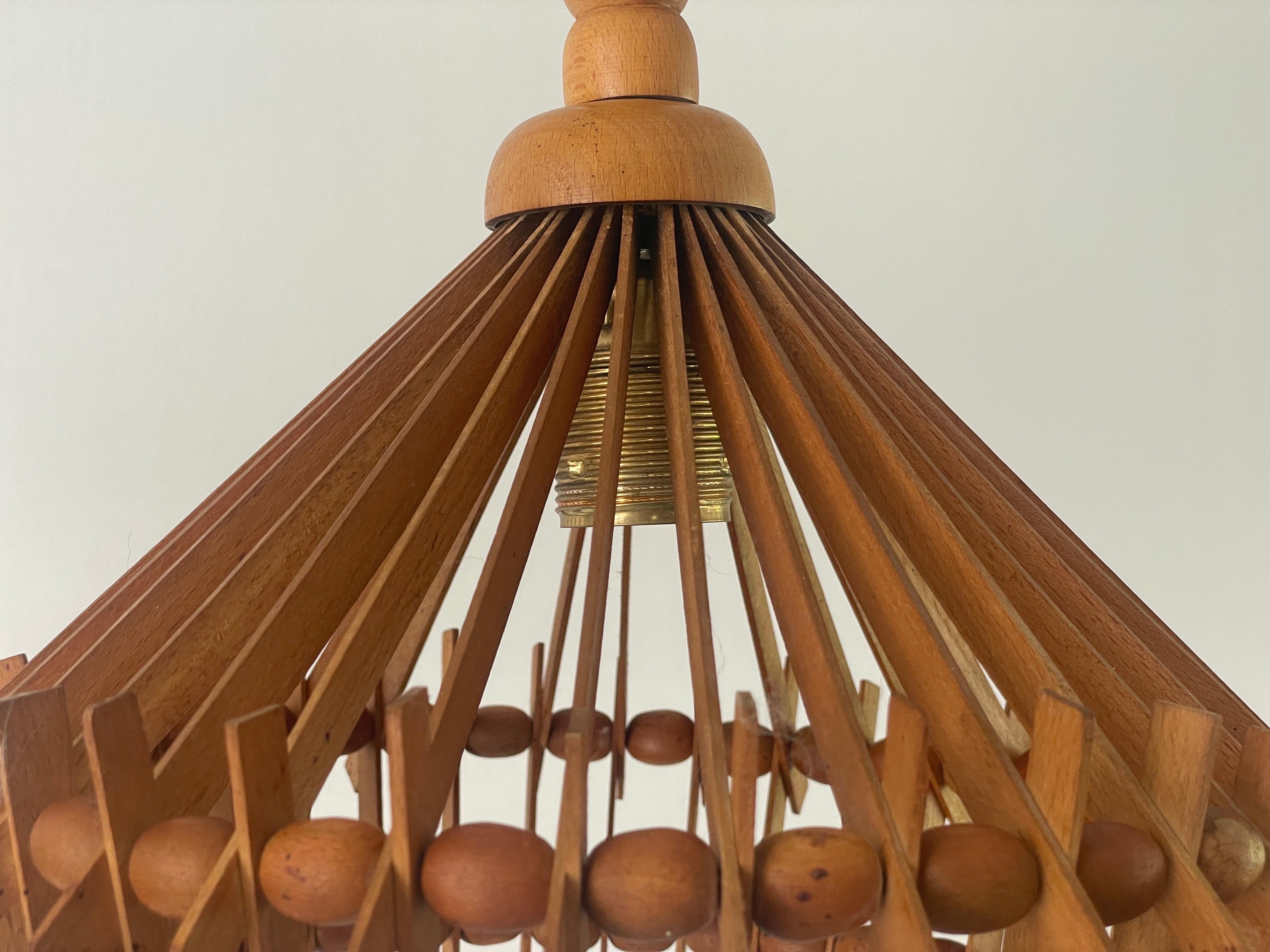Paire de lampes suspendues en Wood Wood, 1960, Italie en vente 6