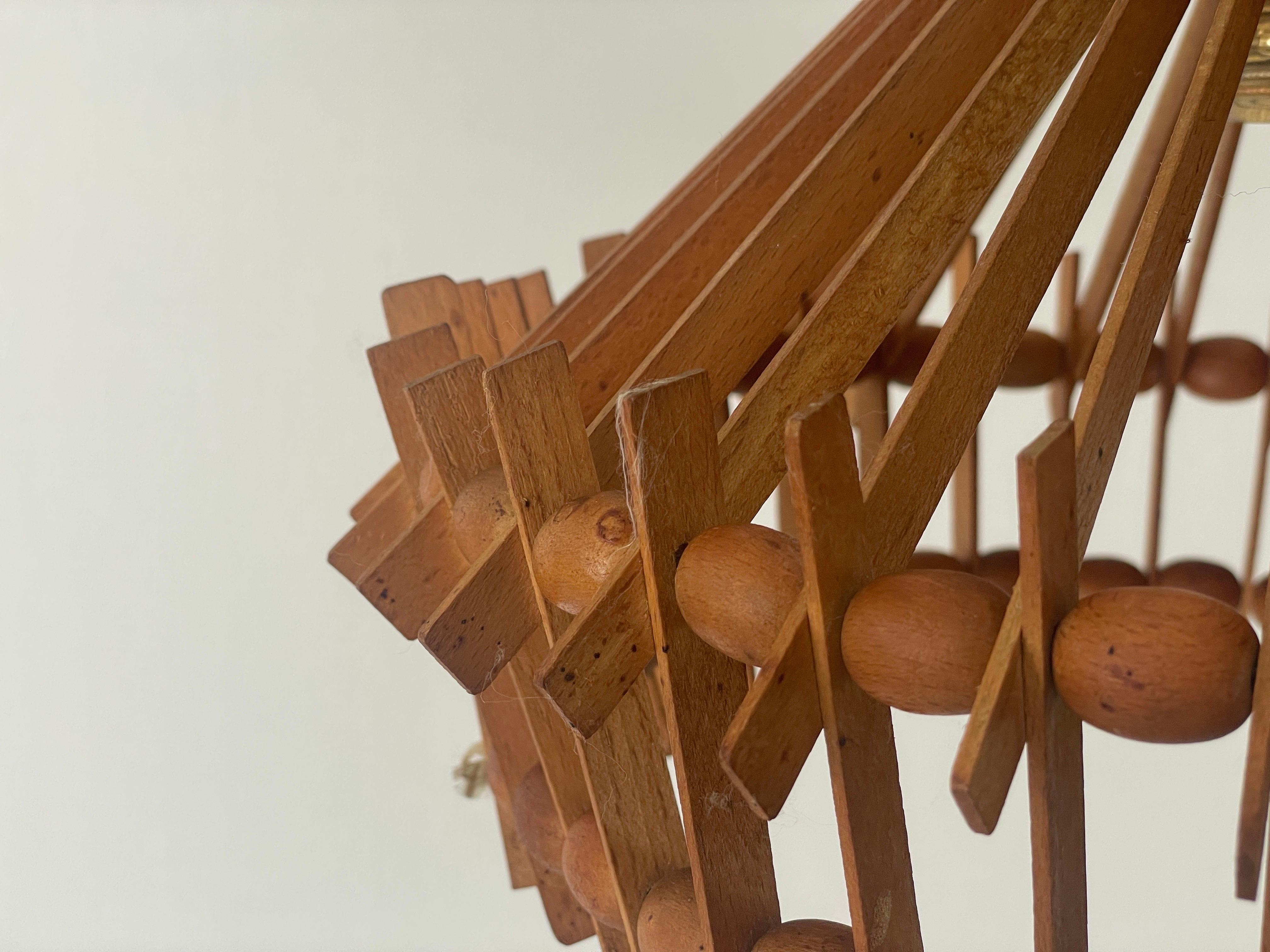 Paire de lampes suspendues en Wood Wood, 1960, Italie en vente 1