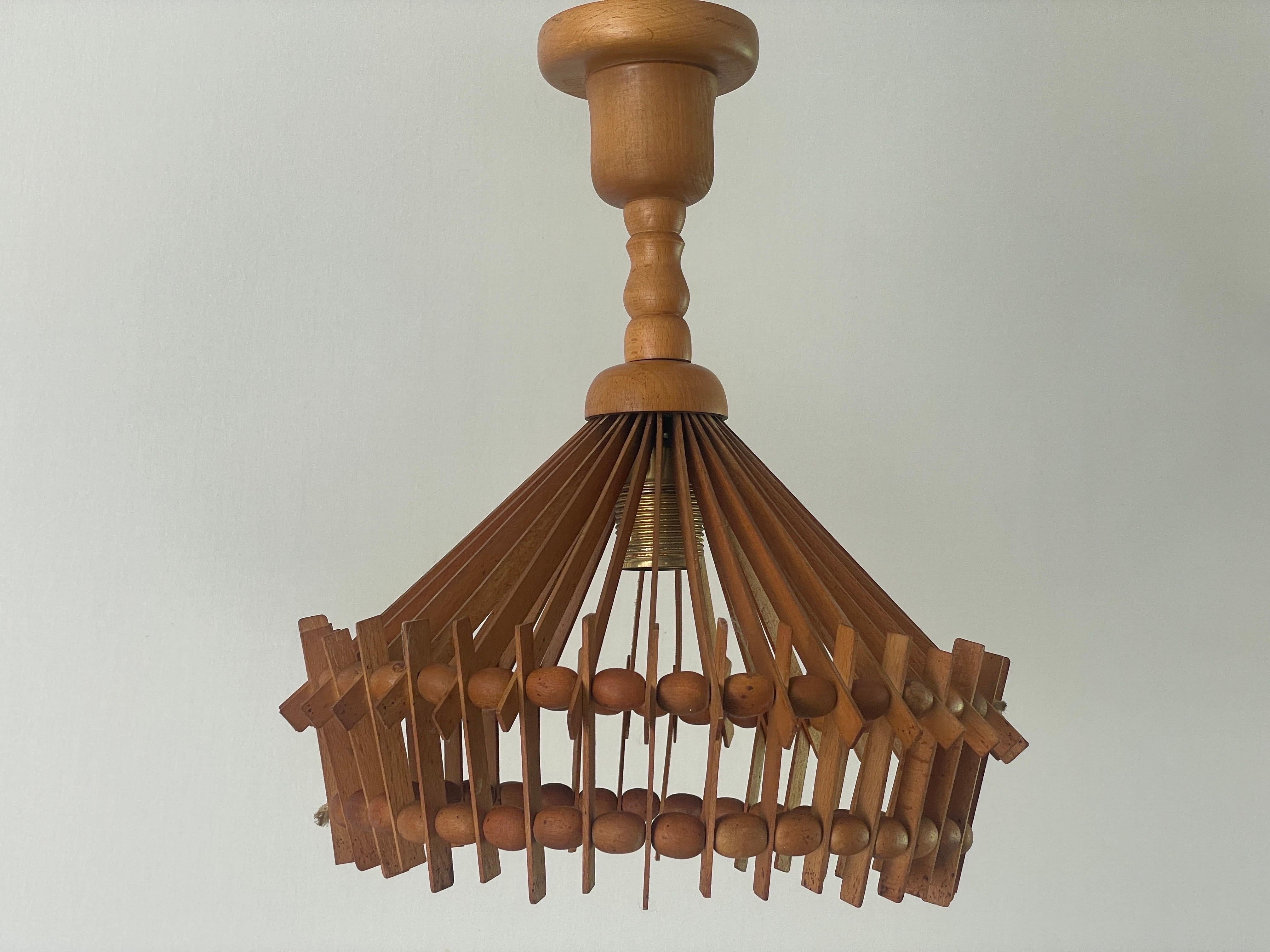 Paire de lampes suspendues en Wood Wood, 1960, Italie en vente 2
