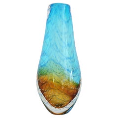 Vintage Italian Hand-Crafted Sommerso Murano Glass Flower Vase