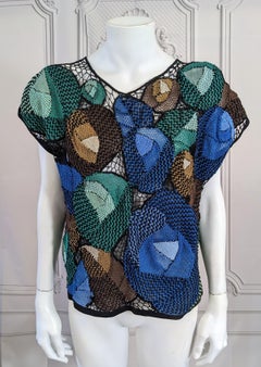 Italian Hand Crochet Deco Flower Top