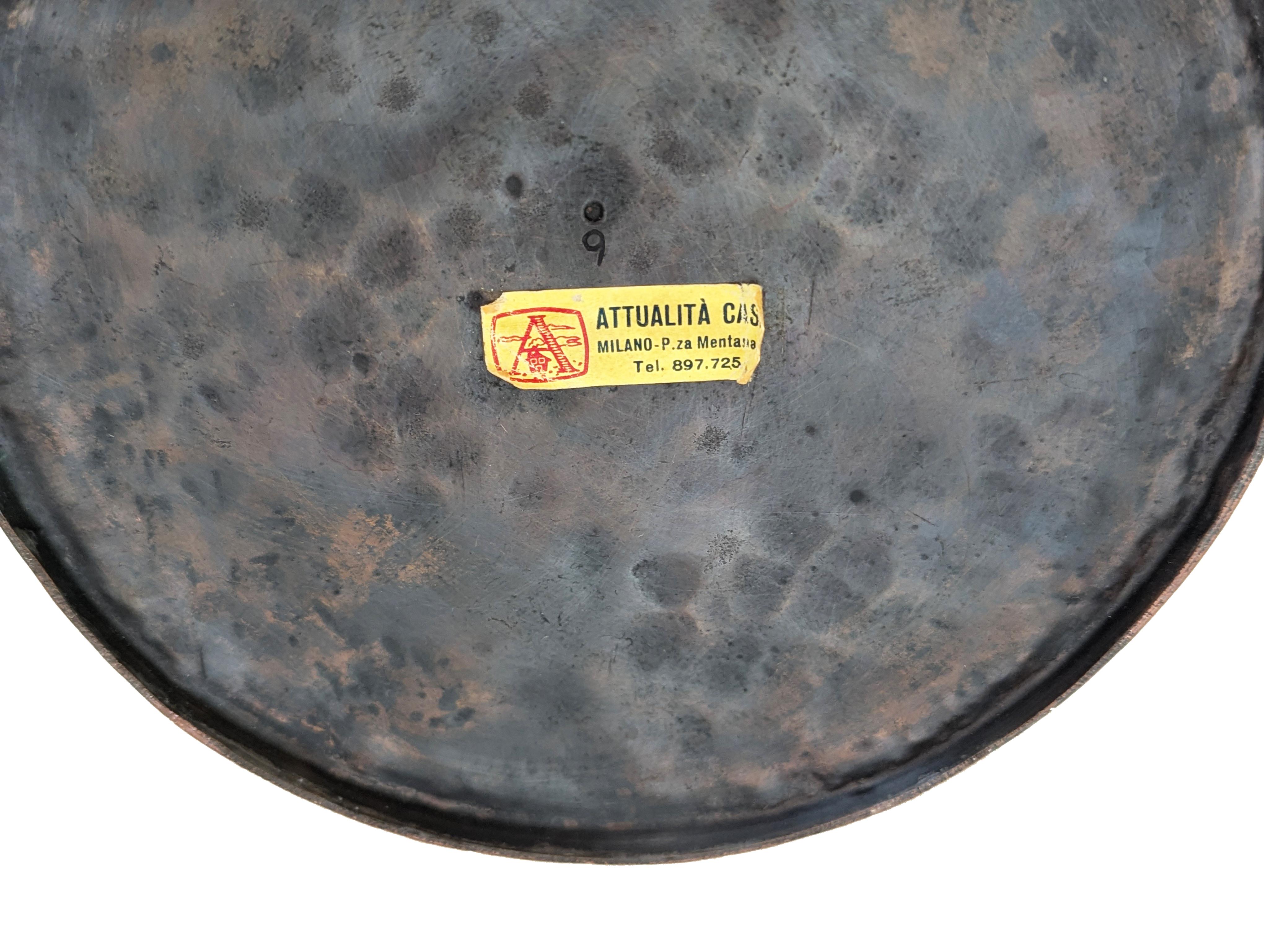 Italian hand made 1950s sculptural copper umbrella stand for Attualità Casa Mila For Sale 3