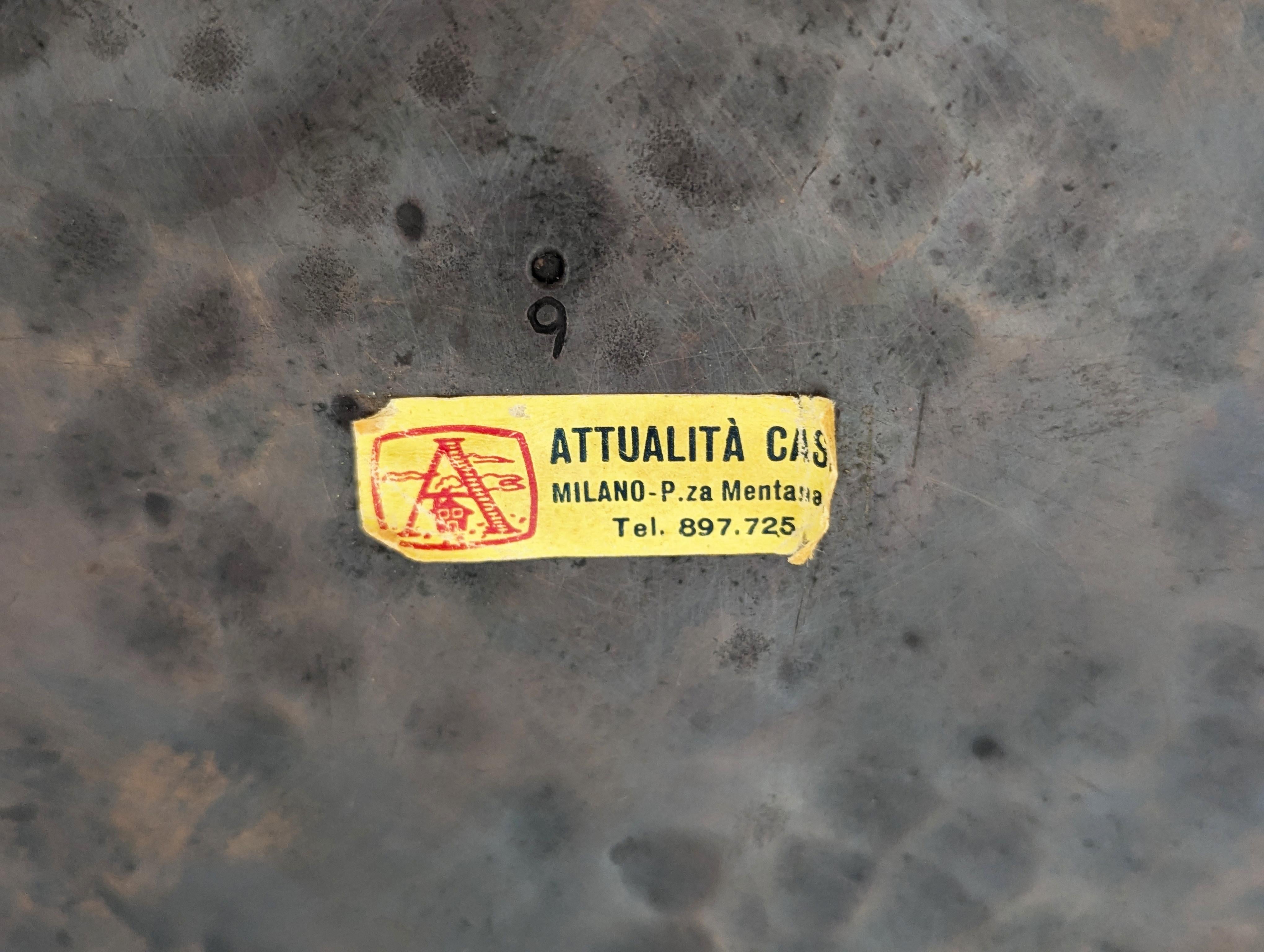 Italian hand made 1950s sculptural copper umbrella stand for Attualità Casa Mila For Sale 4