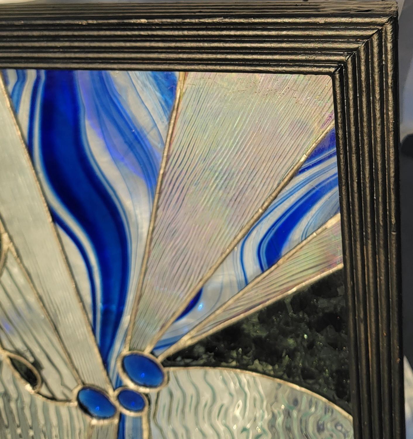 Italienische Hand Made Art Nouveau Glas und Lucite Kunst Panel (Art nouveau) im Angebot