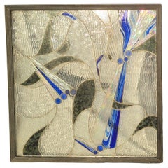 Italian Hand Made Art Nouveau Glass and Lucite Art Panel