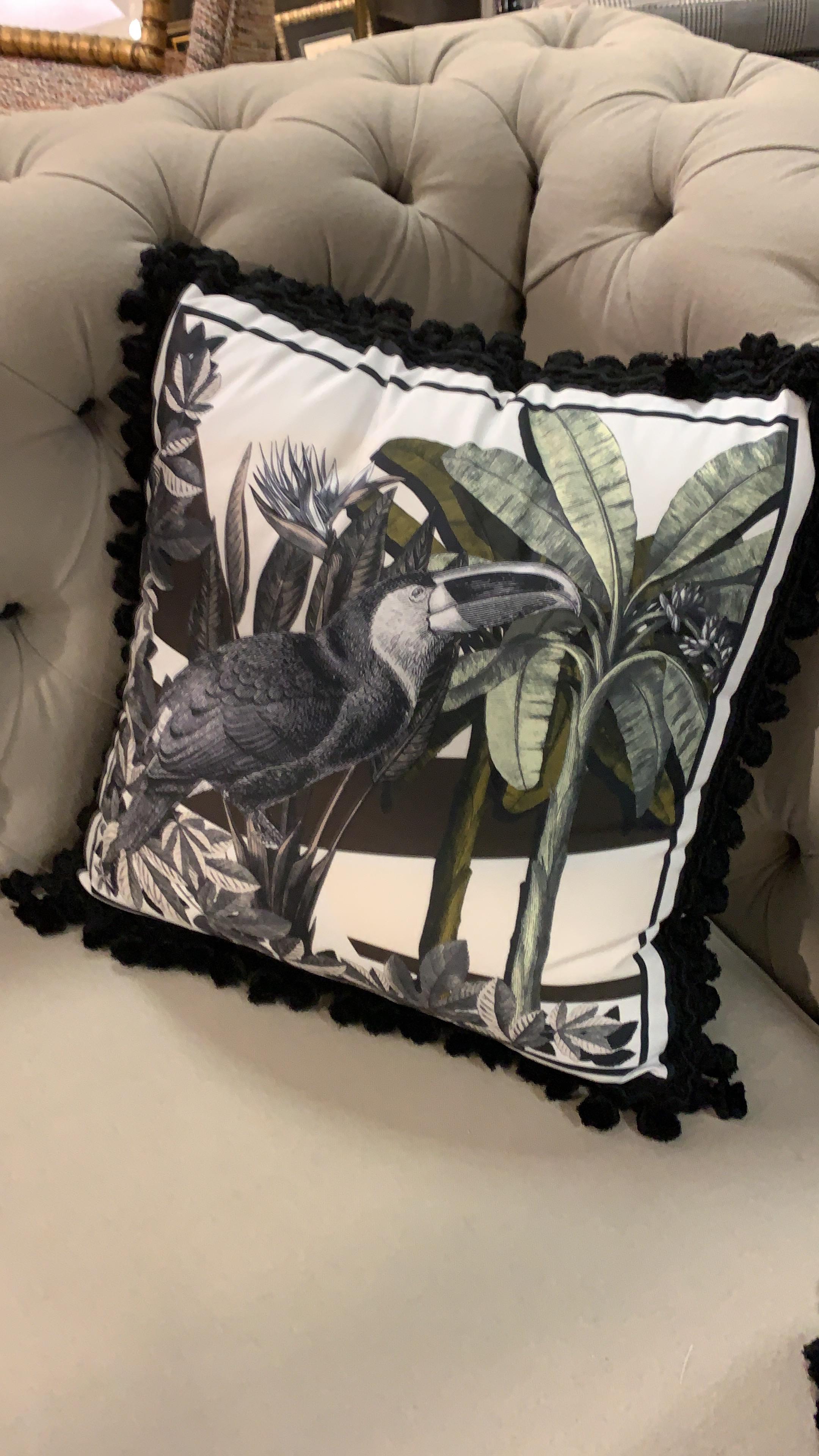 Italian Handmade Contemporary Style Black and Wild Collection Pillow In New Condition In Scandicci, Florence