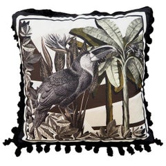 Coussin italien de style contemporain fait à la main, collection Noir et Wild