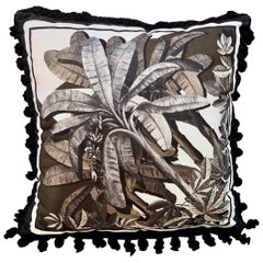 Coussin italien de style contemporain fait à la main, collection Noir et Wild