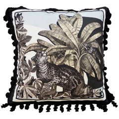 Italian Handmade Contemporary Style Black and Wild Collection Pillow