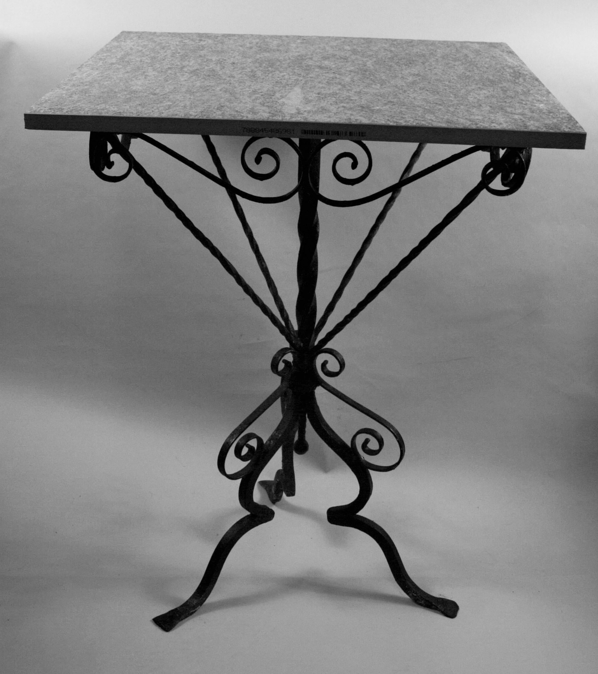 Italian Architectural Hand Made Iron Based Table with Ceramic Top In Good Condition For Sale In Douglas Manor, NY