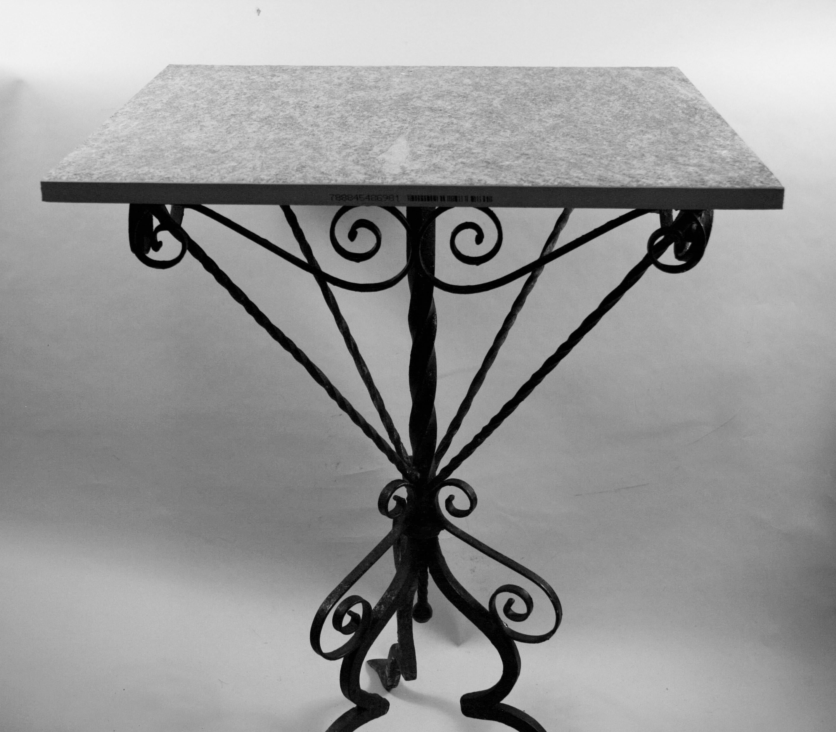 Italian Architectural Hand Made Iron Based Table with Ceramic Top For Sale 1