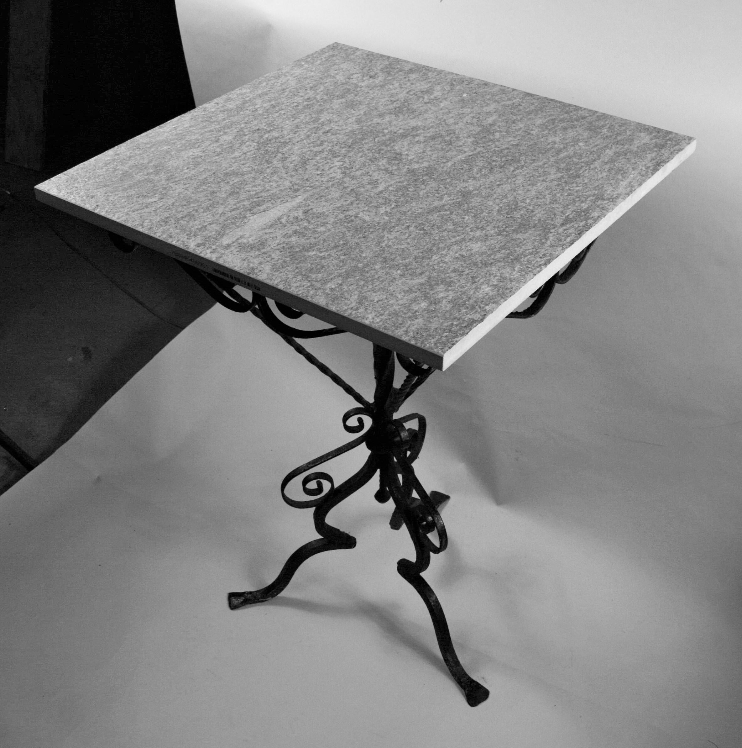 Italian Architectural Hand Made Iron Based Table with Ceramic Top For Sale 2