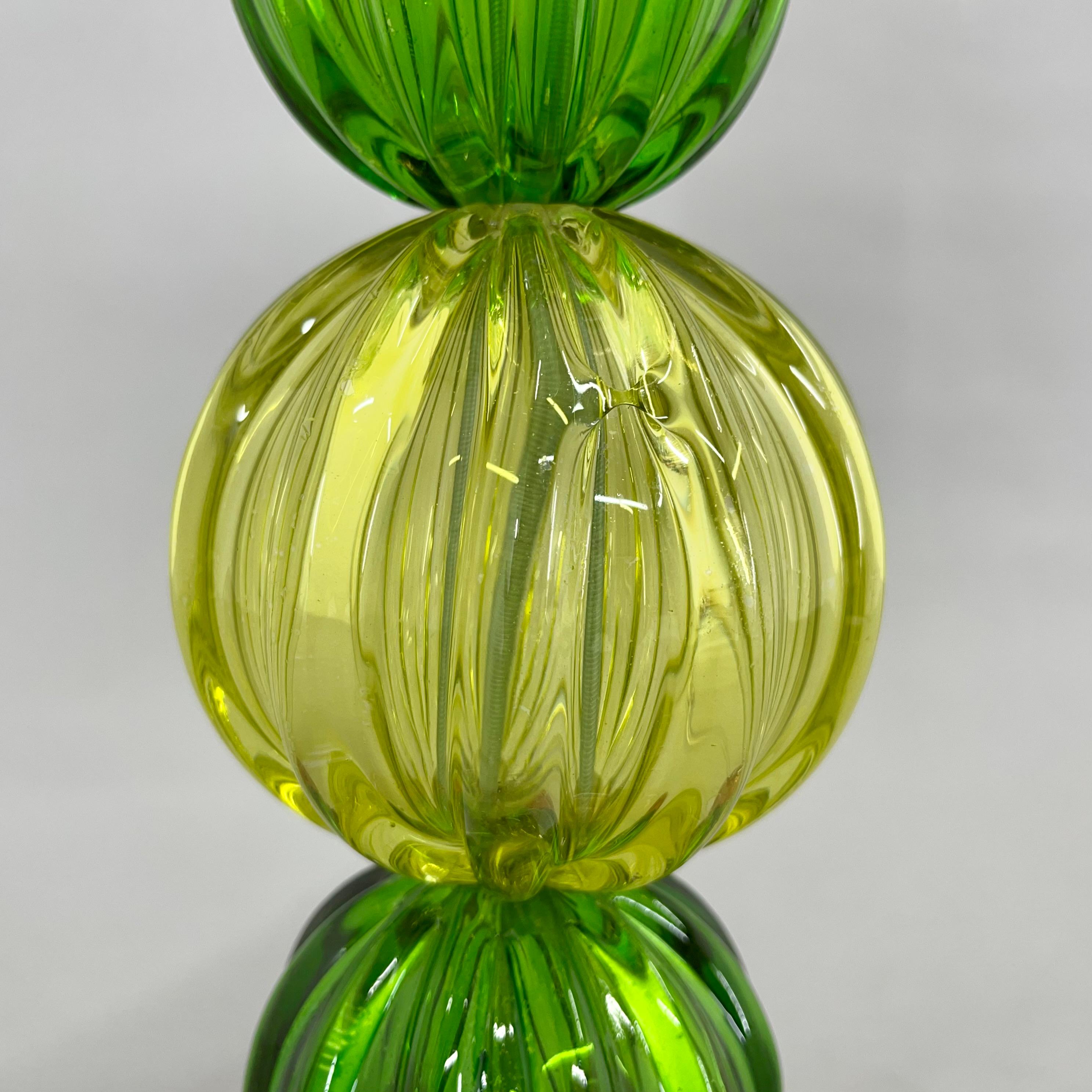 20th Century Italian Hand Made Murano Glass Mushroom Table Lamp For Sale
