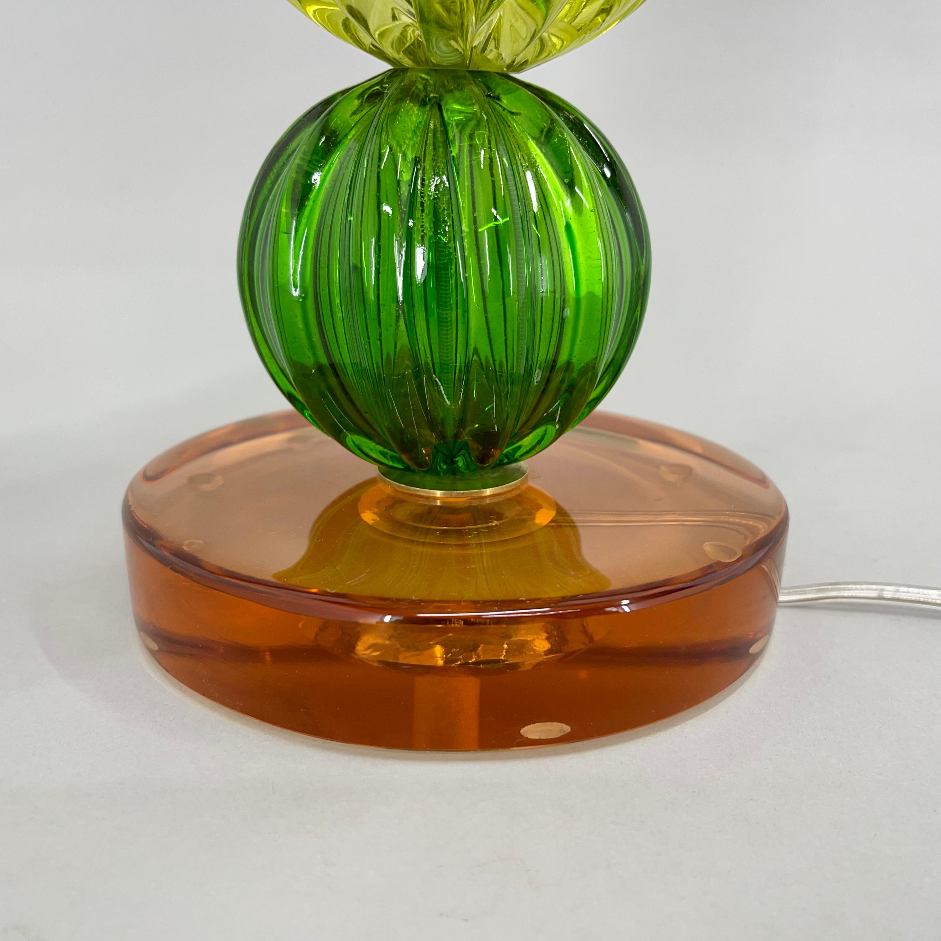 Italian Hand Made Murano Glass Mushroom Table Lamp For Sale 1