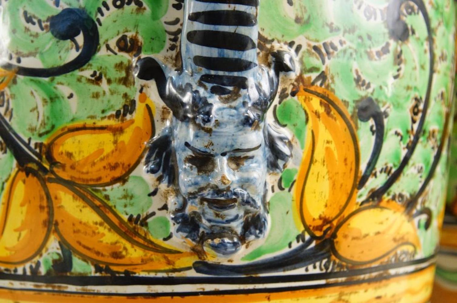 Porcelain Italian Hand Painted Amphora Oil Jars
