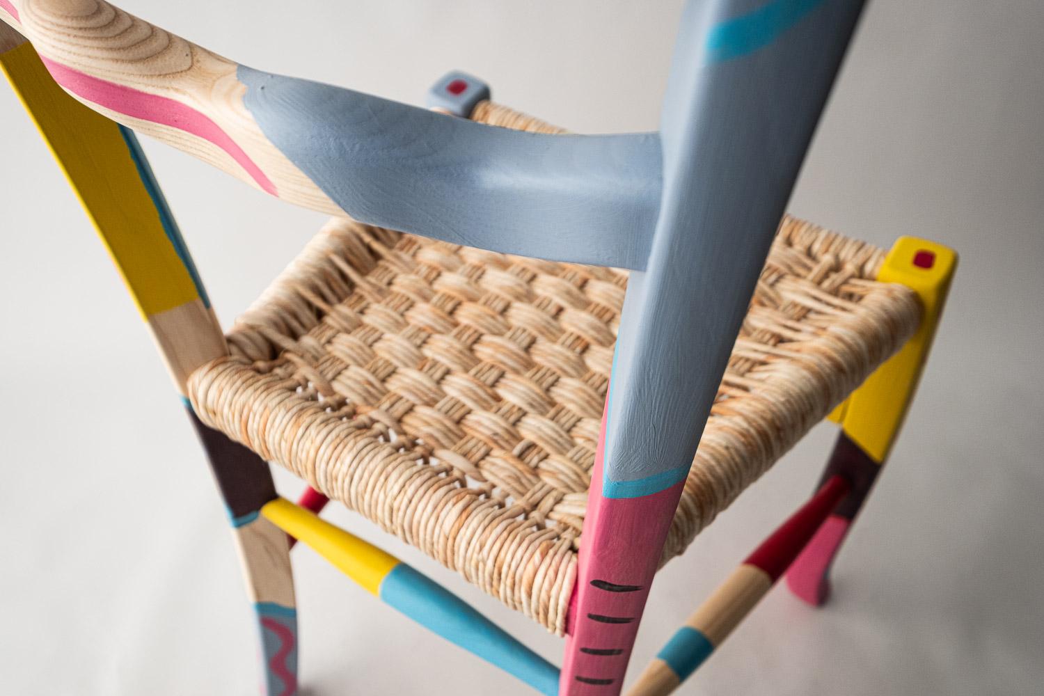 Italian Hand Painted Ashwood Chair 