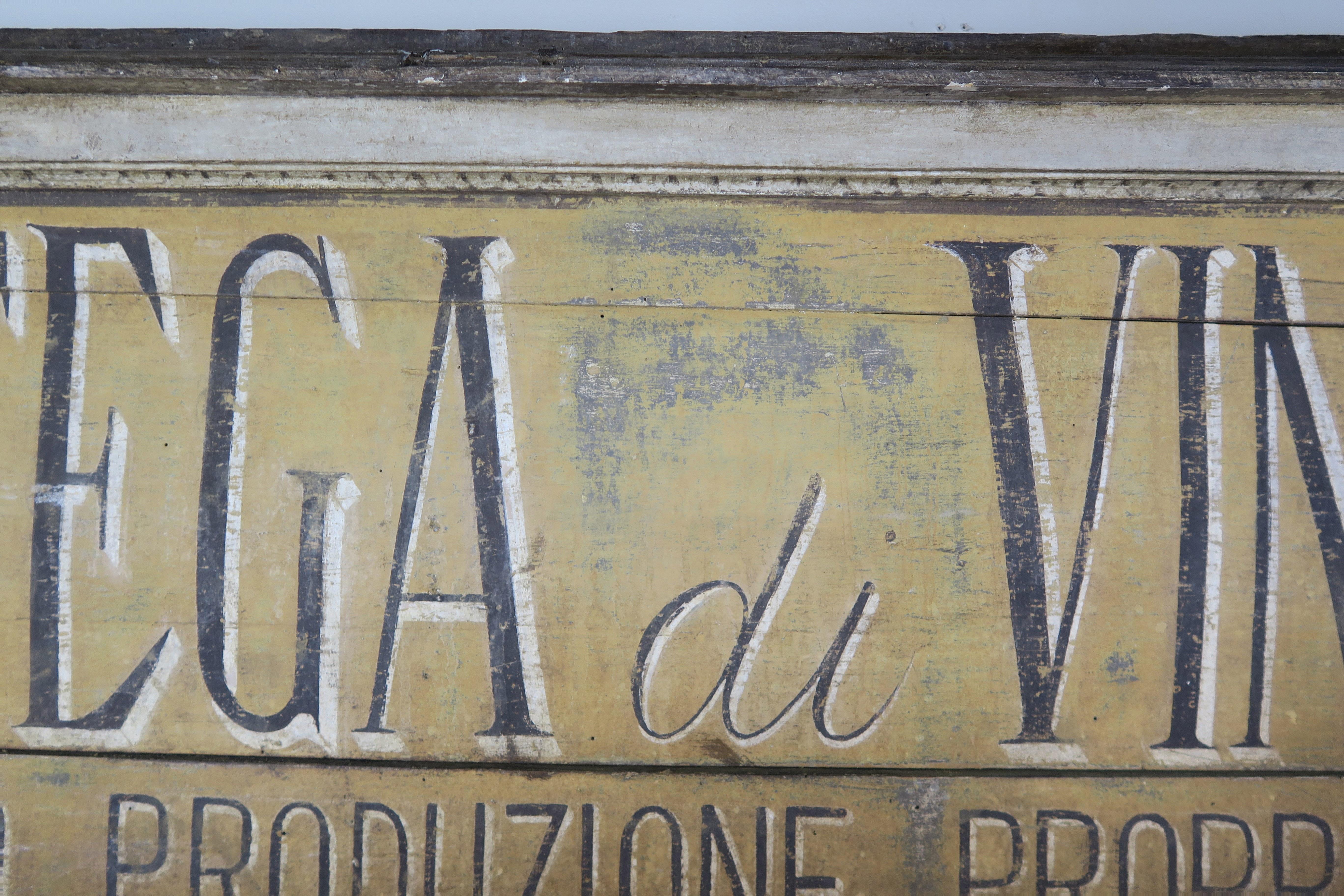 Italian hand painted sign that reads 
