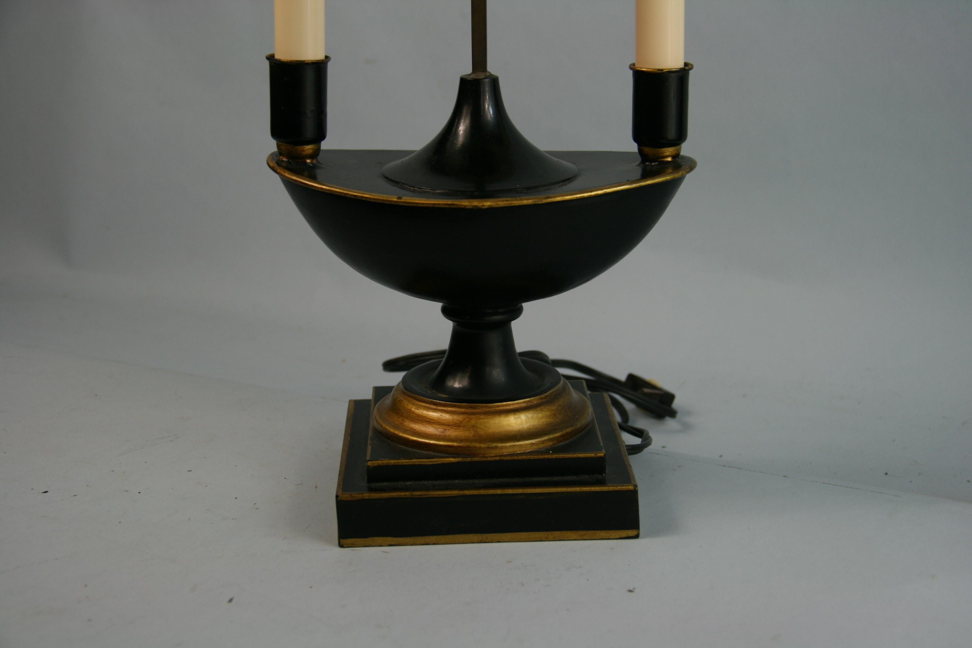 Metal Italian Hand Painted Bouillotte  Lamp 1960 For Sale