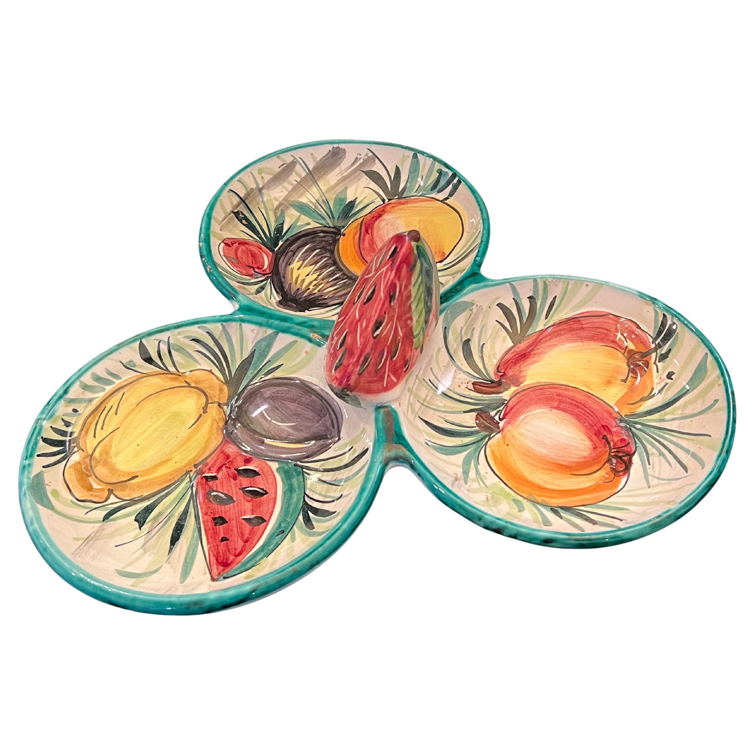 Italiano Fruttiera italiana in ceramica dipinta a mano, anni '50 circa in vendita