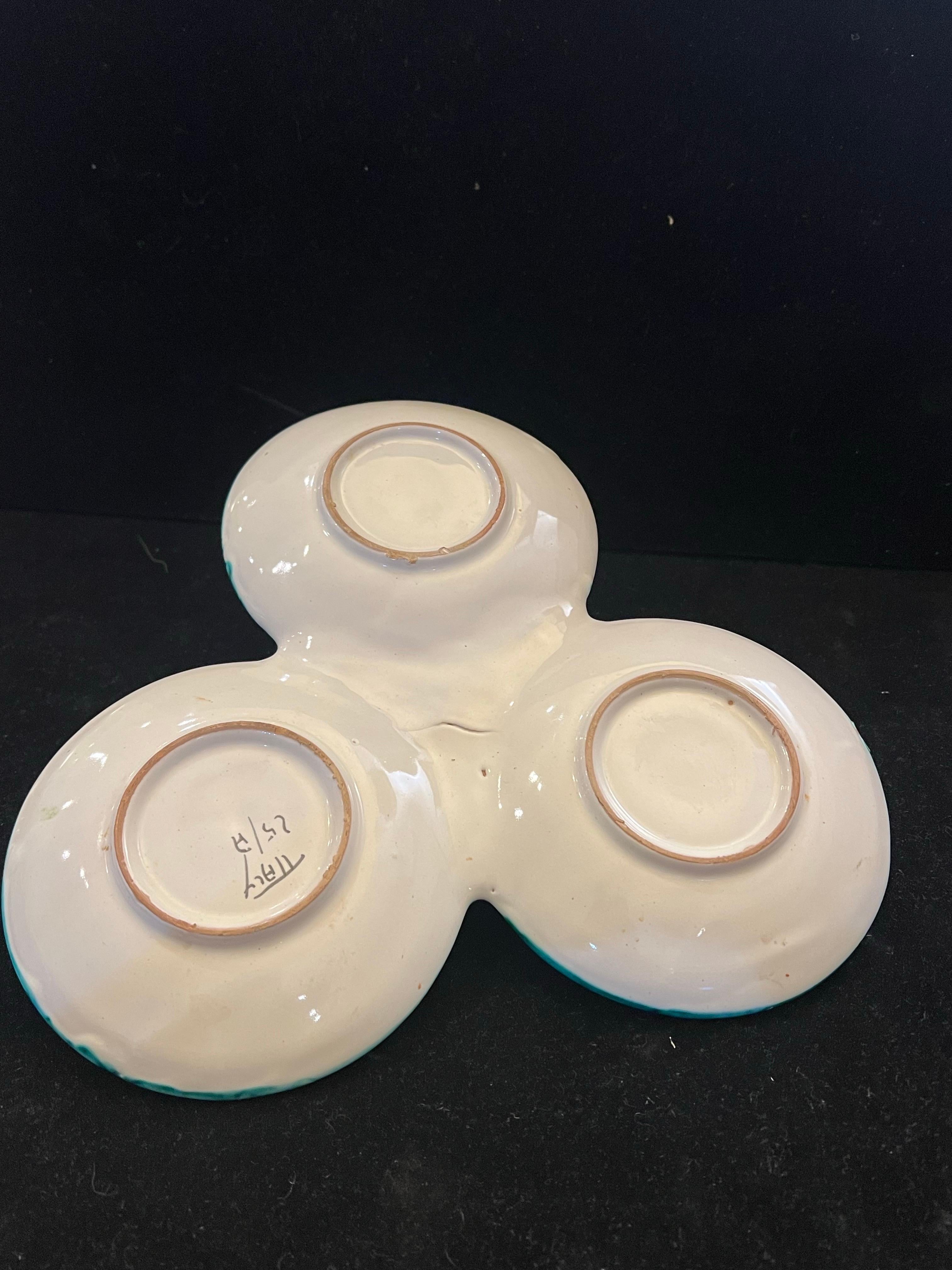 Dipinto a mano Fruttiera italiana in ceramica dipinta a mano, anni '50 circa in vendita