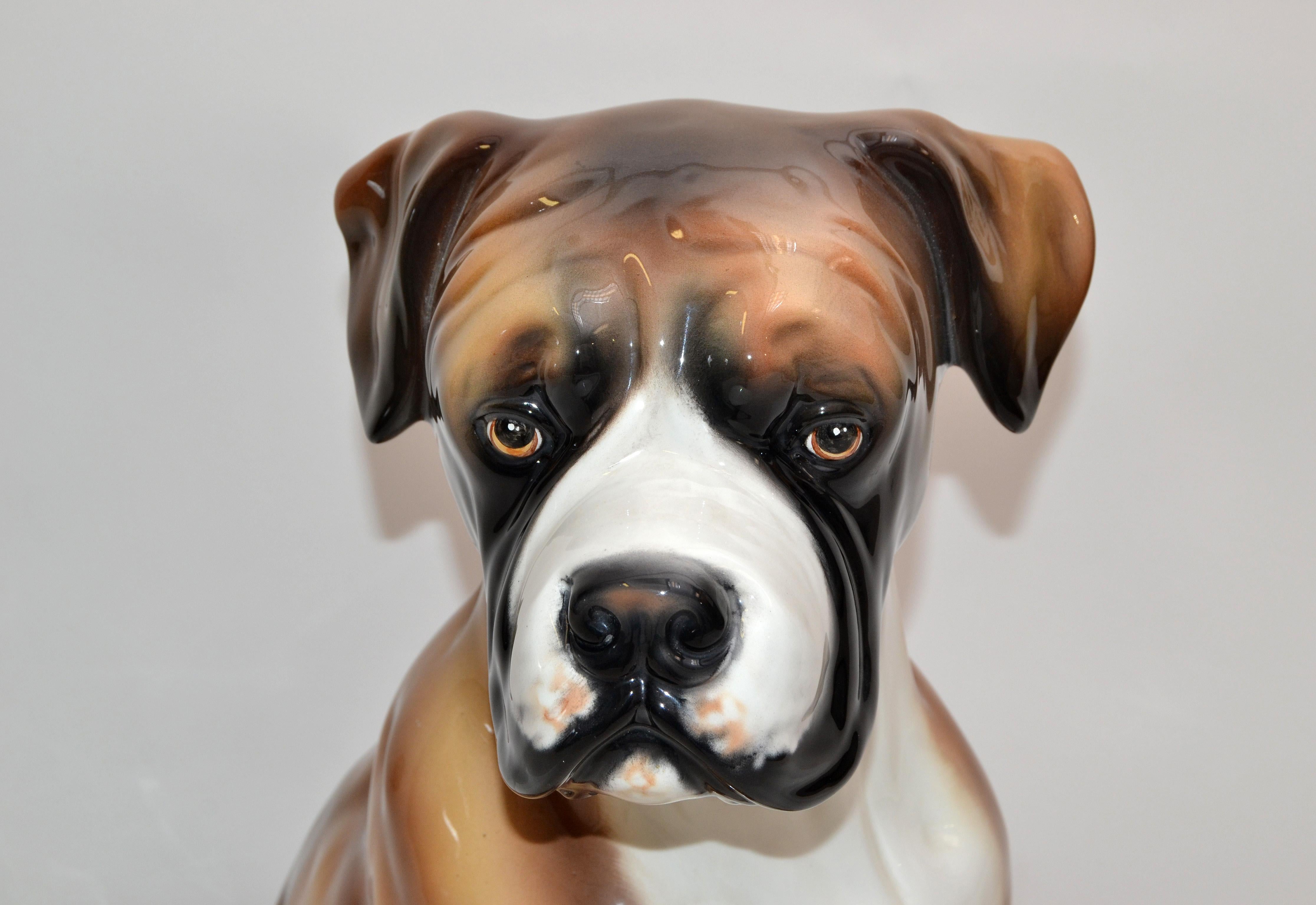 life size boxer dog statue