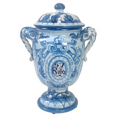 Italian Hand-Painted Ceramic Urn SV Ruta Classical Decorative Art Vase