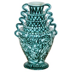 Italian Hand-Painted Ceramic Vase