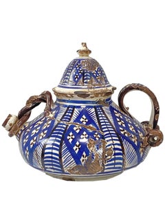 Italian Hand-Painted Ceramic Water Ewer, Decorative Artisan Pitcher Vase Urns ew