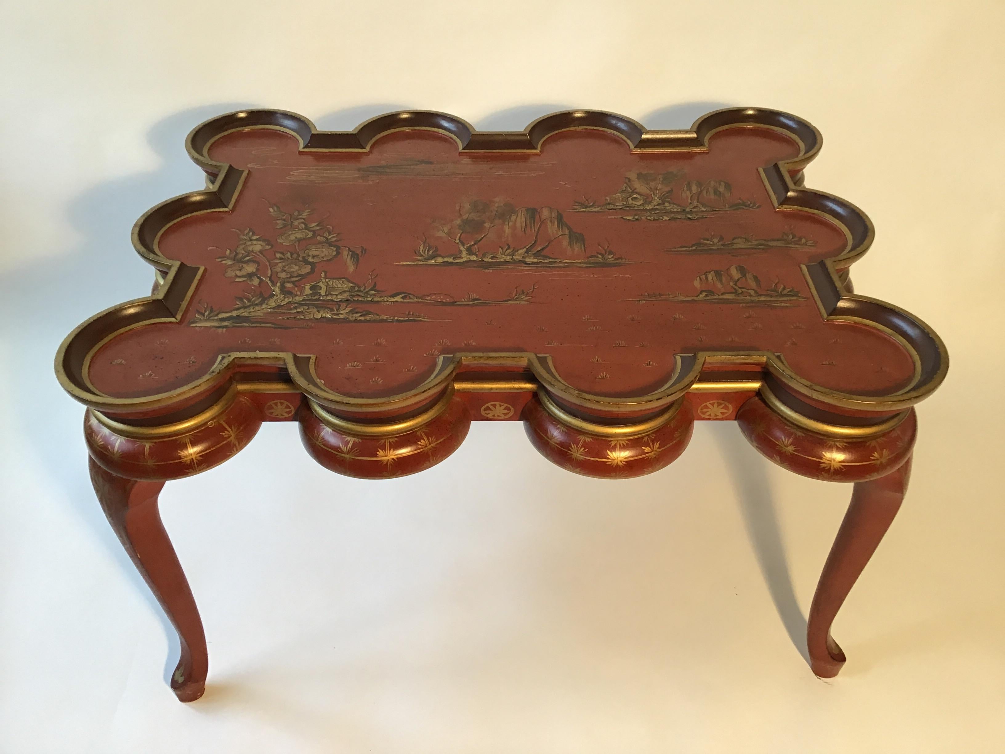 Italian hand painted Chinoiserie coffee table. Great shape!