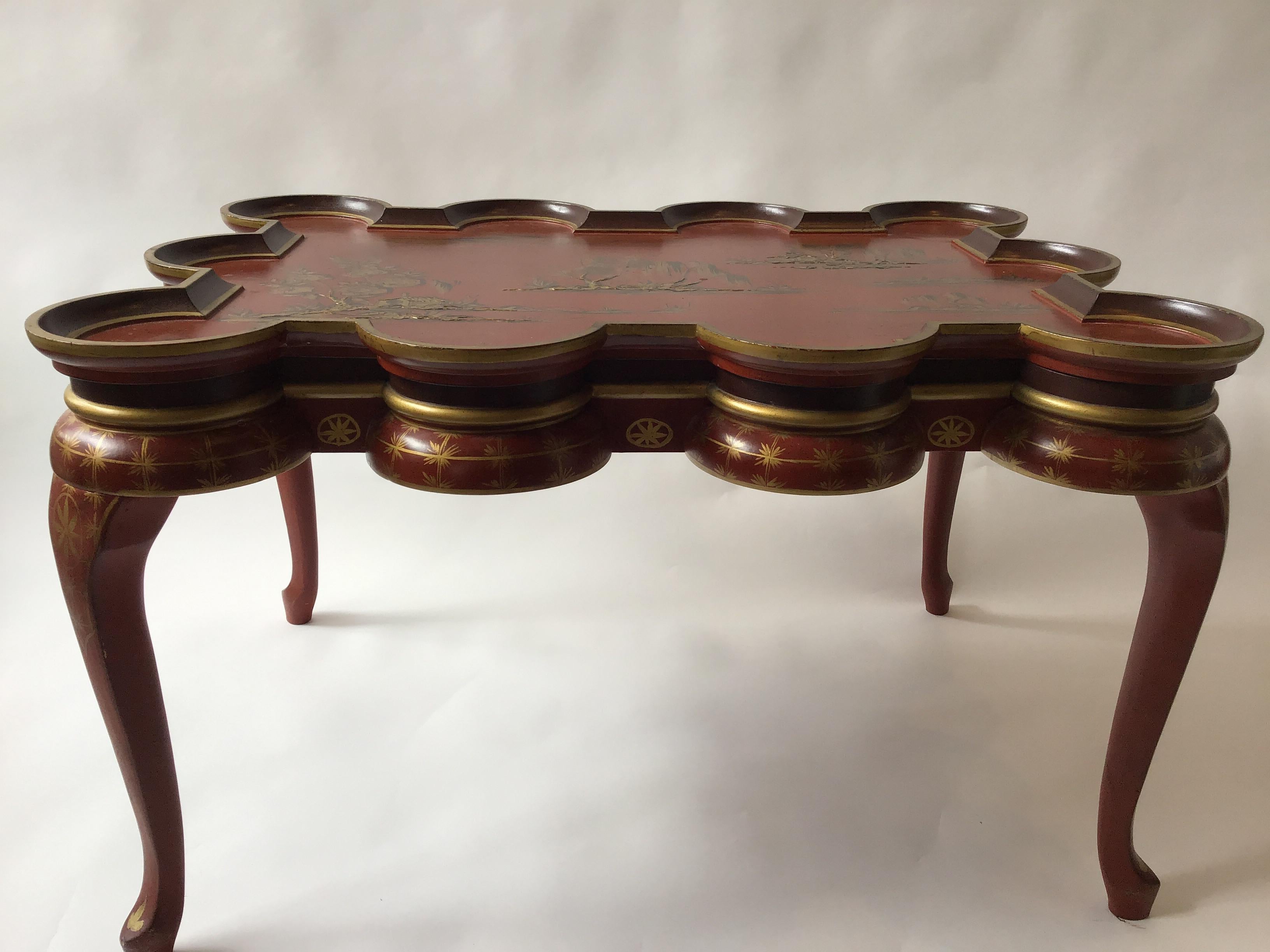 Italian Hand Painted Chinoiserie Coffee Table 1