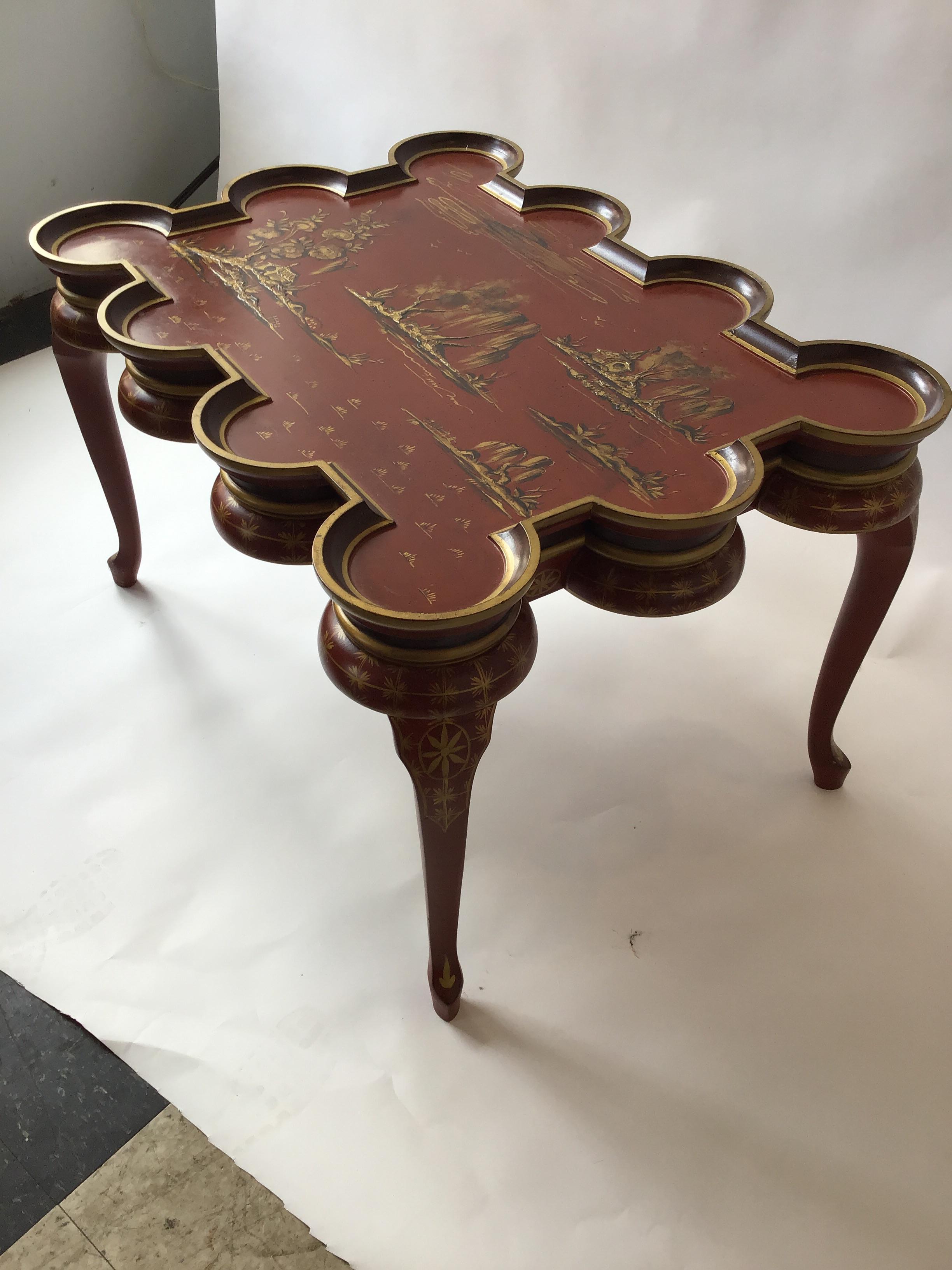 Italian Hand Painted Chinoiserie Coffee Table 3