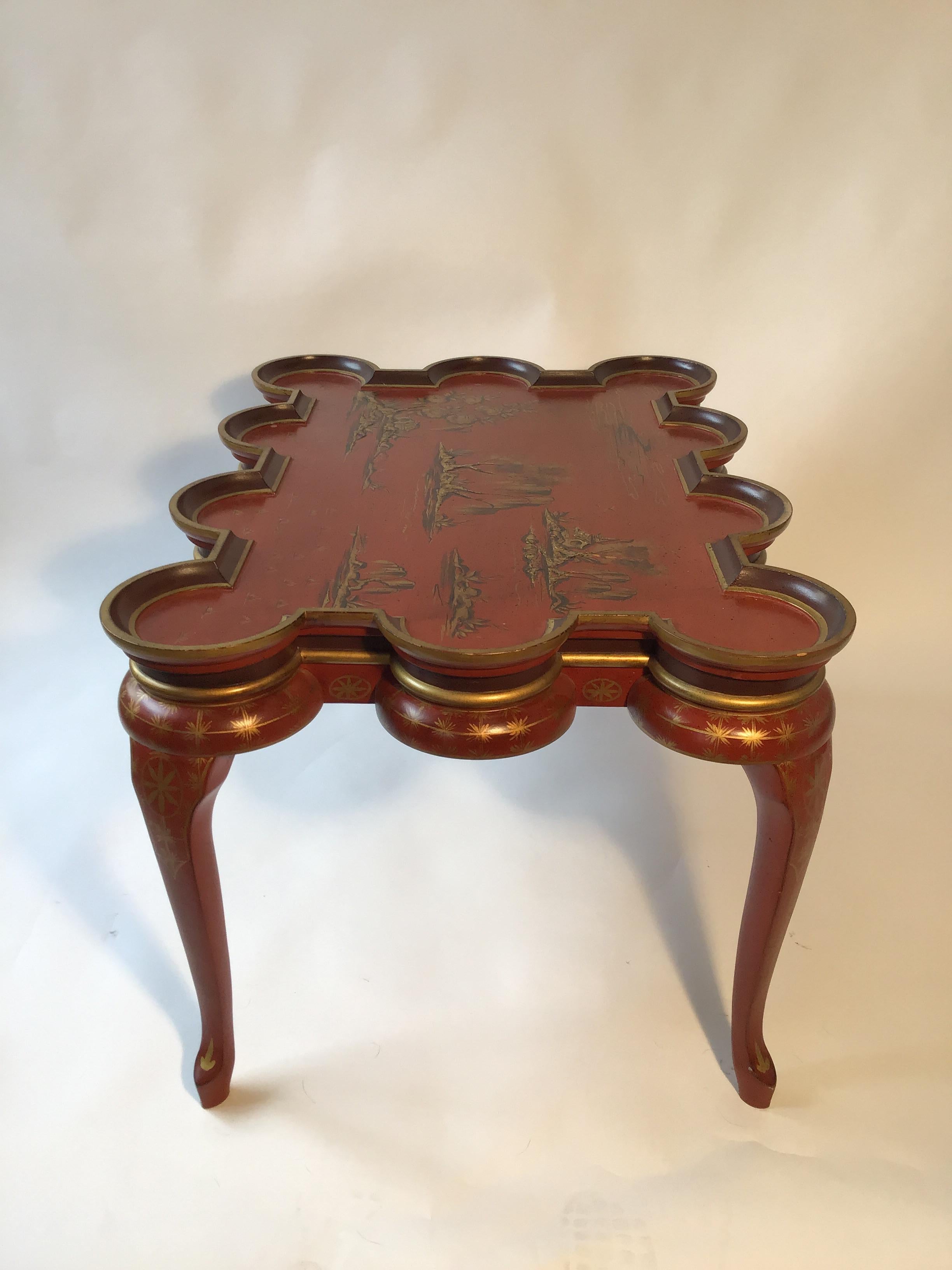 Italian Hand Painted Chinoiserie Coffee Table 4