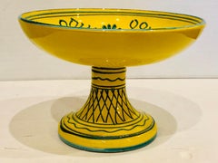 Italian Hand Painted Compote Centerpiece Ceramic Bowl