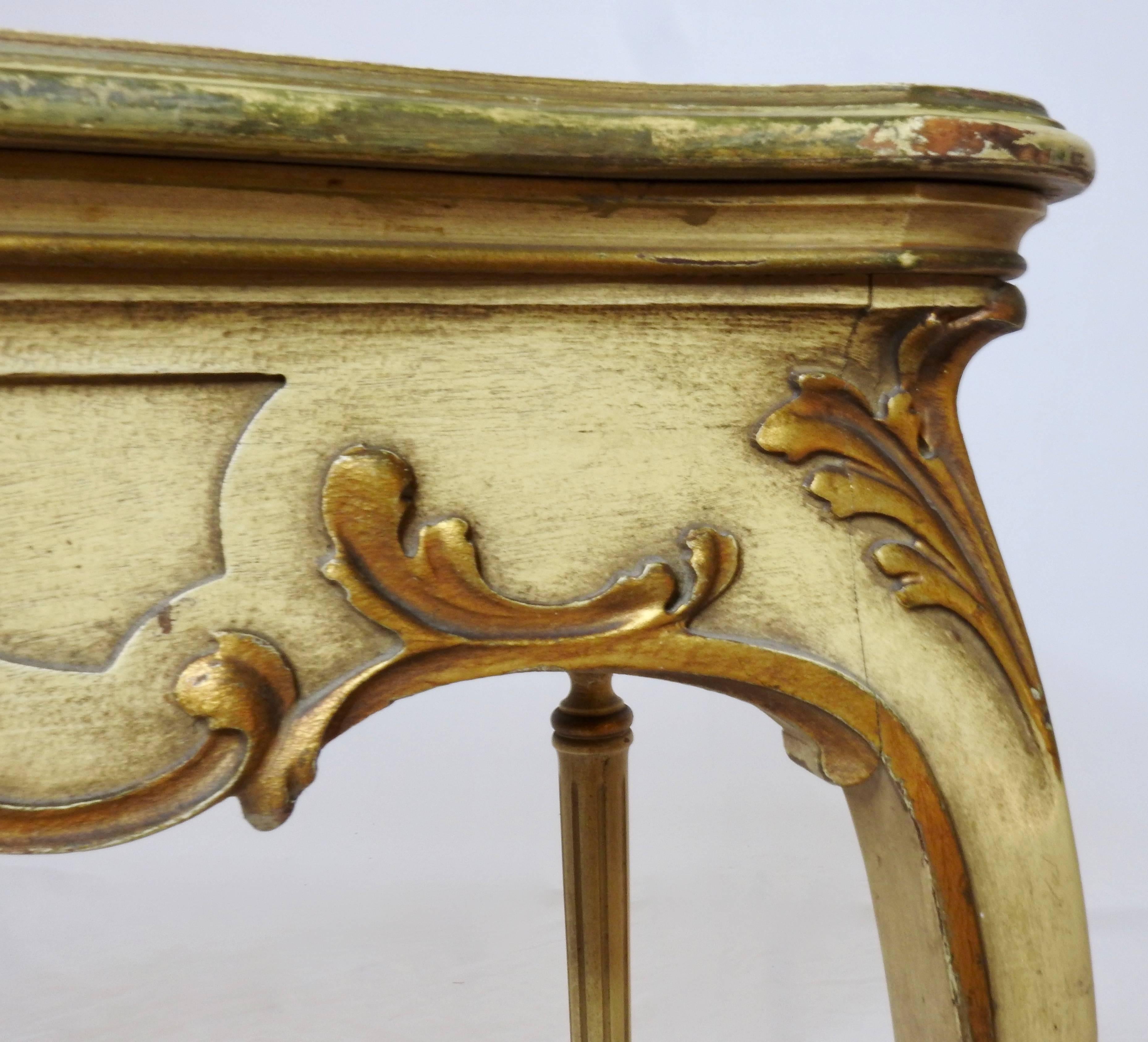 Baroque Italian Hand Painted Console Table For Sale