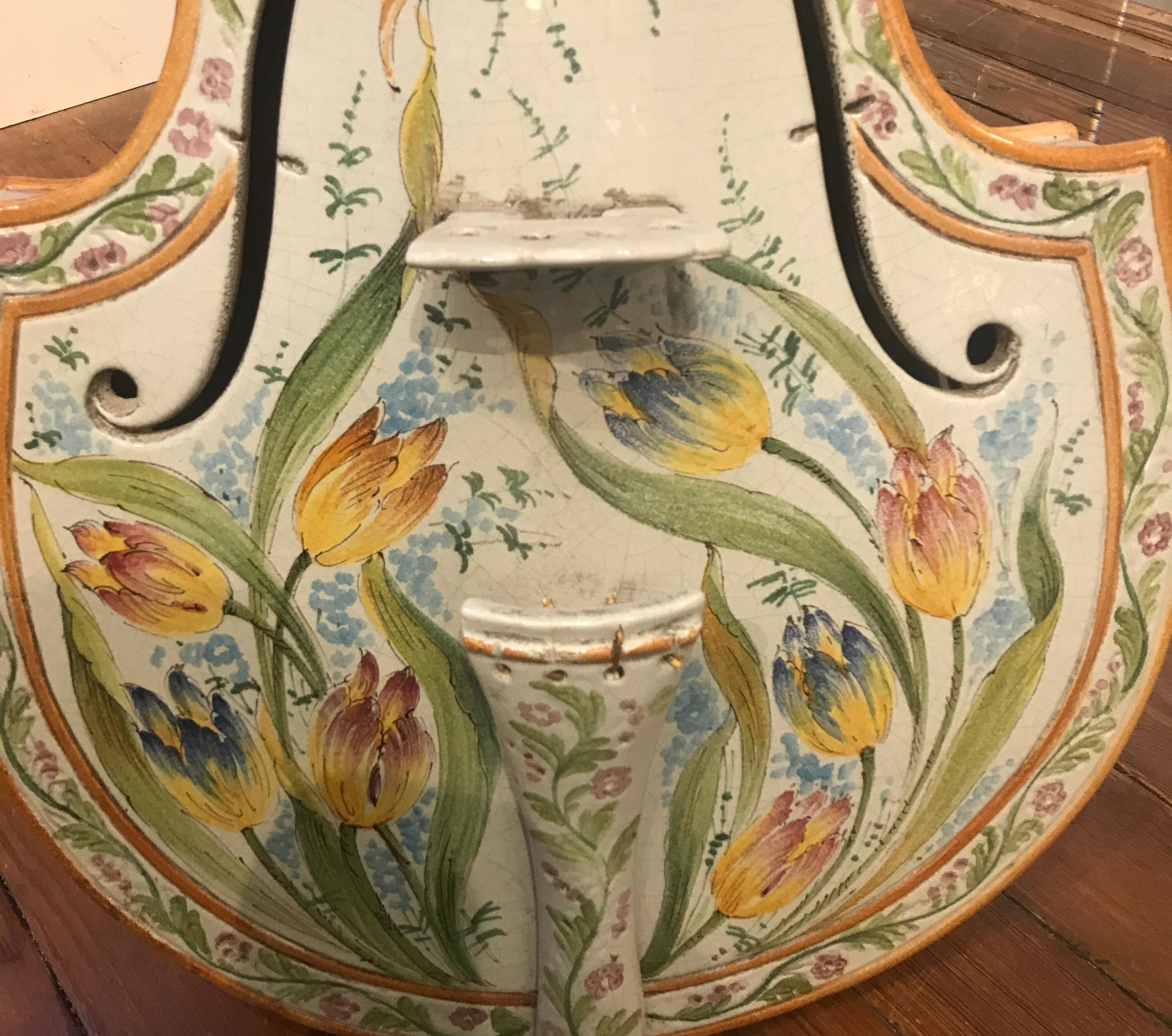 Italian Hand Painted Faince Pottery Cello 3