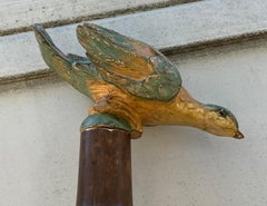 Italian Hand Painted Four Poster Faux Bamboo Bed by Patina with Birds, King