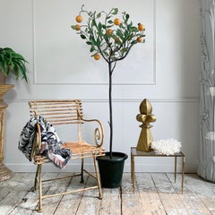 Italian Hand Painted Iron Tole Orange Tree, 1950’s