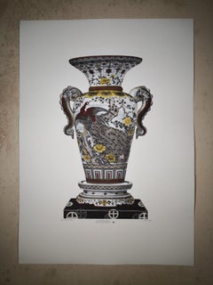 Florero japonés italiano pintado a mano "SATSUMA" Impreso