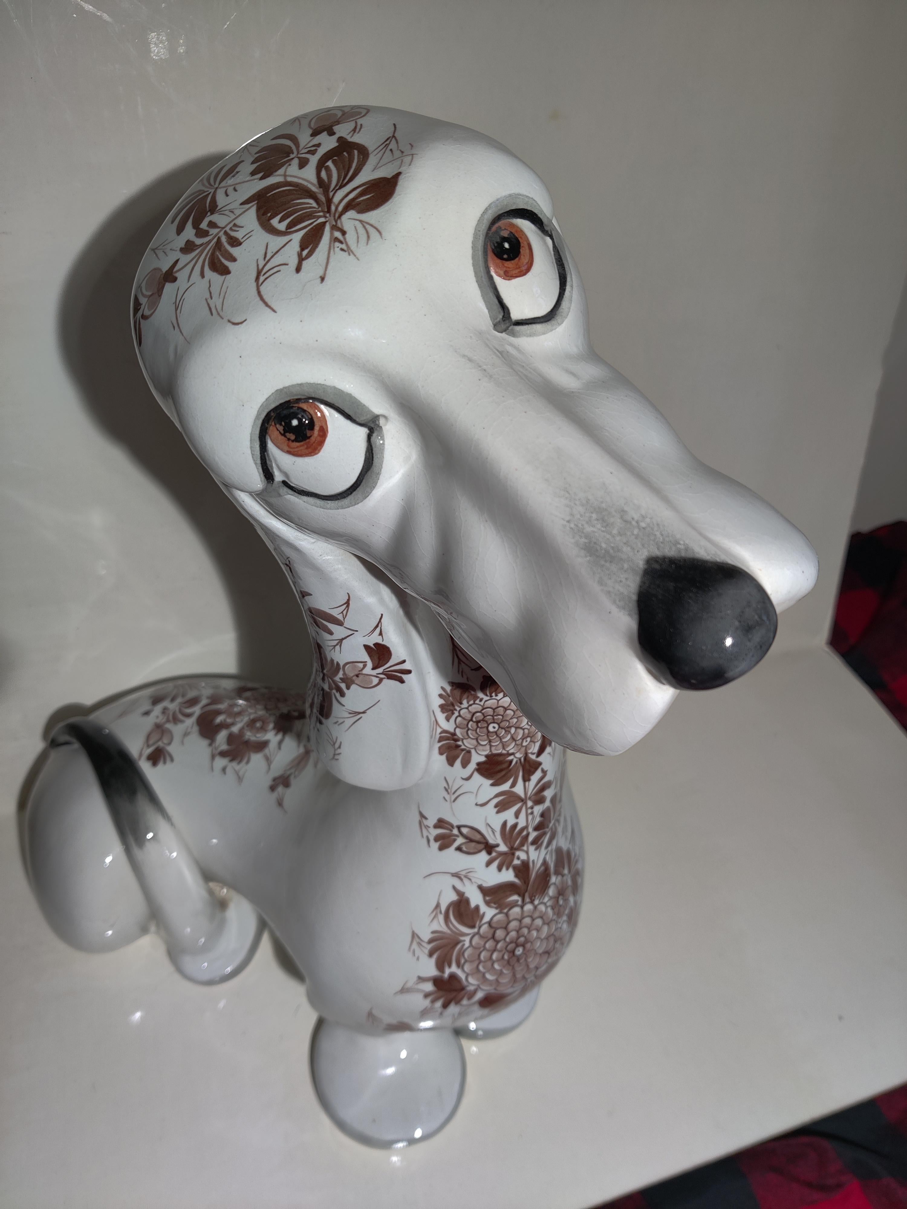 Italian Hand-Painted Life-size Dog In Good Condition For Sale In Cincinnati, OH