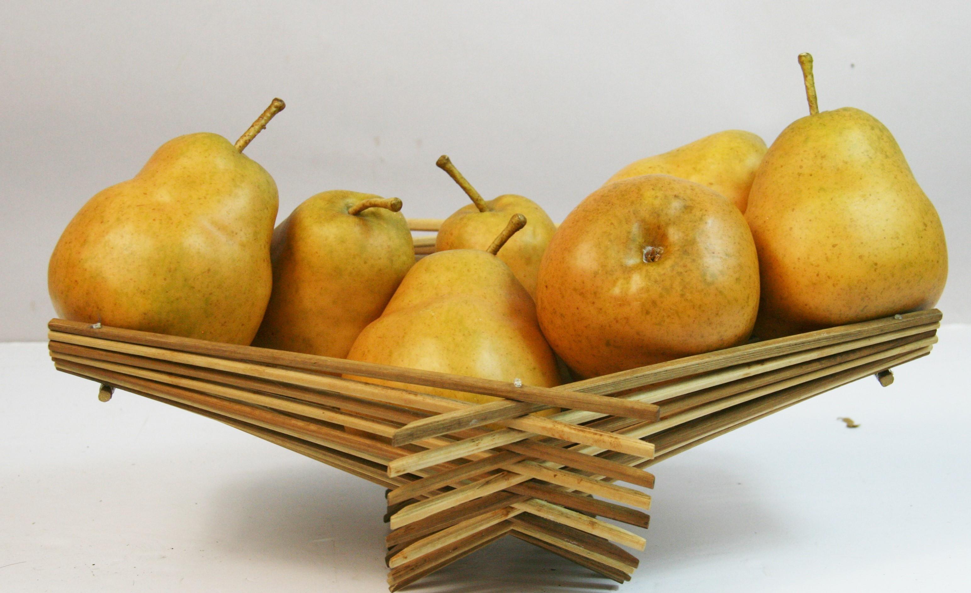 1778 Set of 7 Italian hand painted ceramic pairs set in a foldable basket as a work of art
