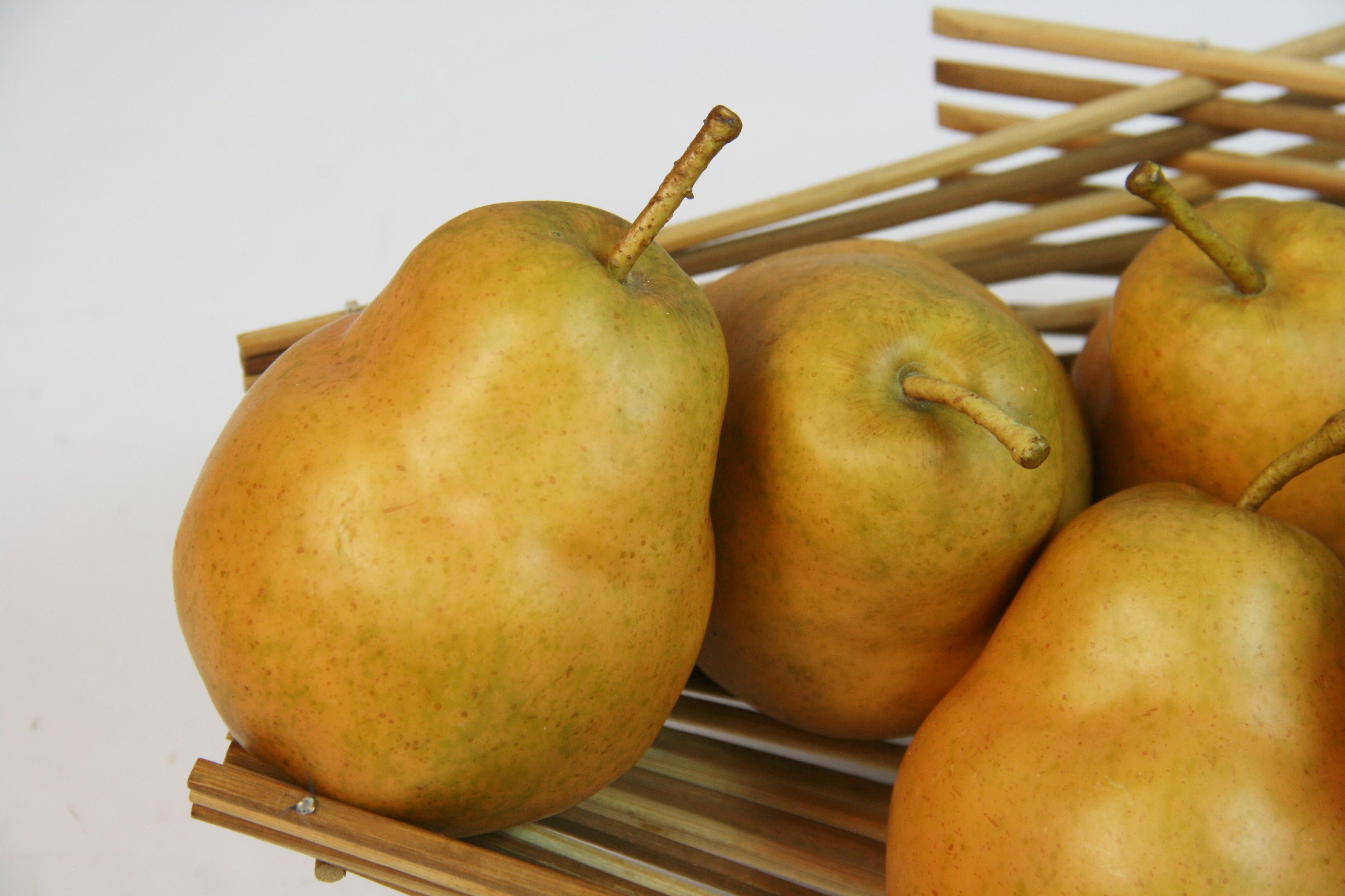Italian Hand Painted Pairs set in A Foldible Basket In Good Condition For Sale In Douglas Manor, NY