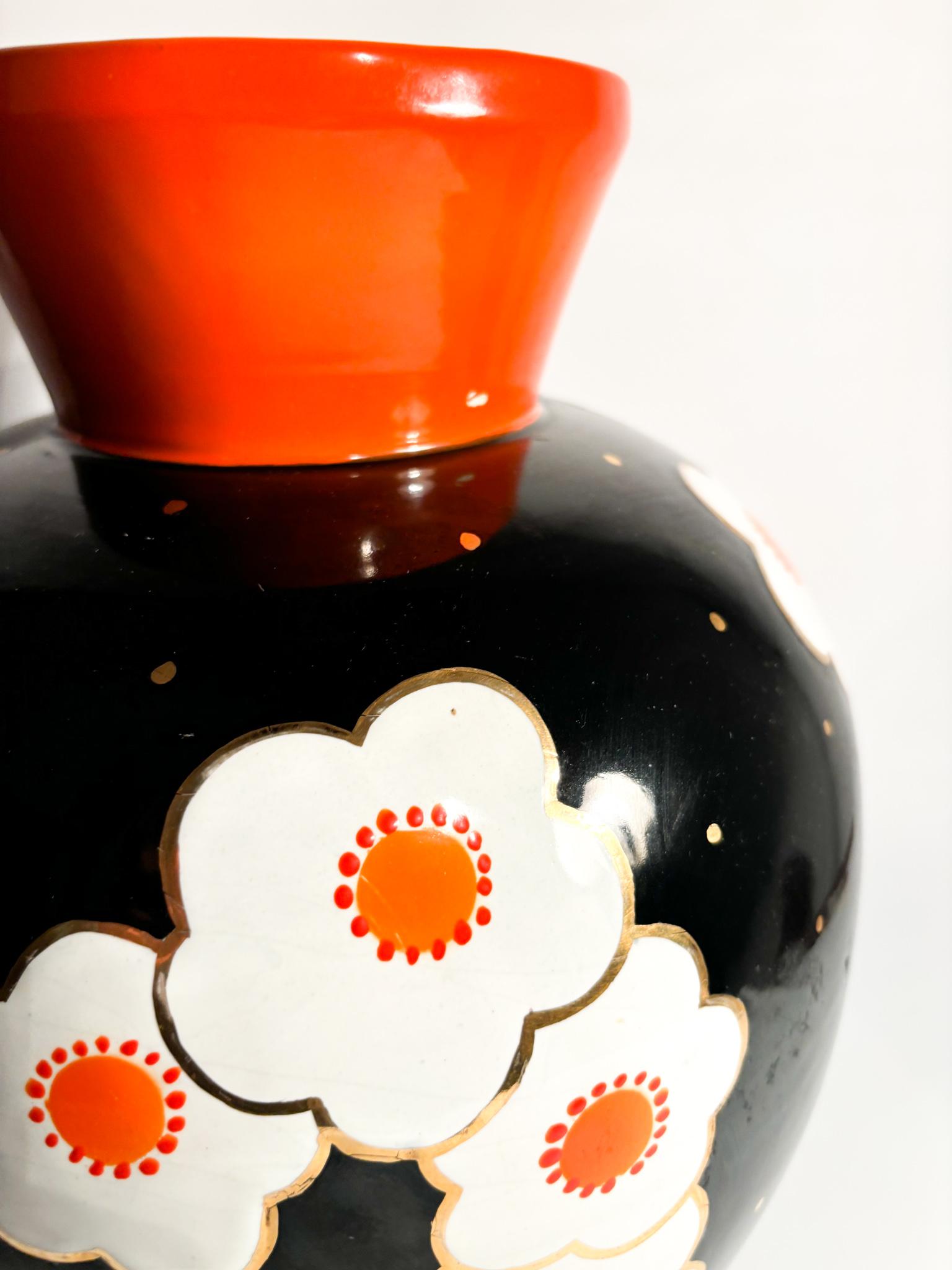 Italian Hand-Painted Perugia Ceramic Vase from the 1950s 2