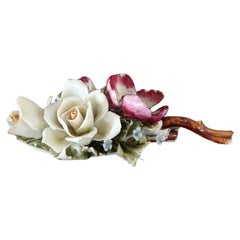Italian Hand Painted Porcelain Branch of Flowers by Capodimonte