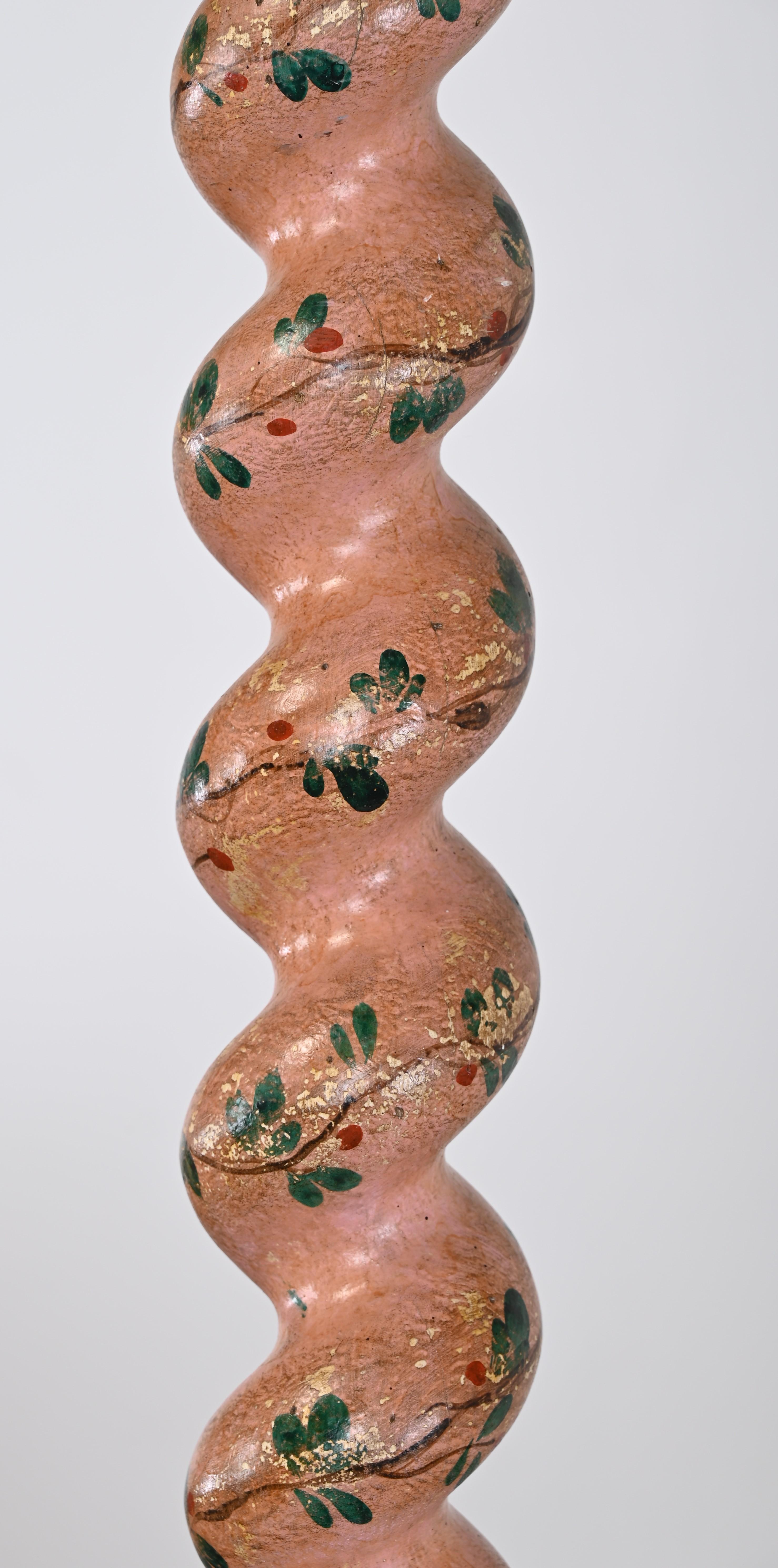 Italian Hand Painted Poster Bed by Patina Furniture Company, 1980s at