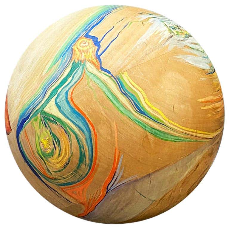 Extra Small Decorative Sphere, Solid Beige Stone For Sale at 1stDibs