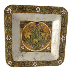 Italian Hand-Painted Square Ceramic Decorative Wall Plate