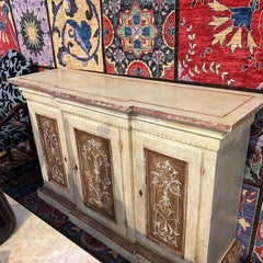 Italian Hand-Painted 3-Door Buffet – Adjustable Interior Shelf