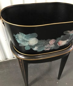 Italian Hand Painted Tole Planter on Stand