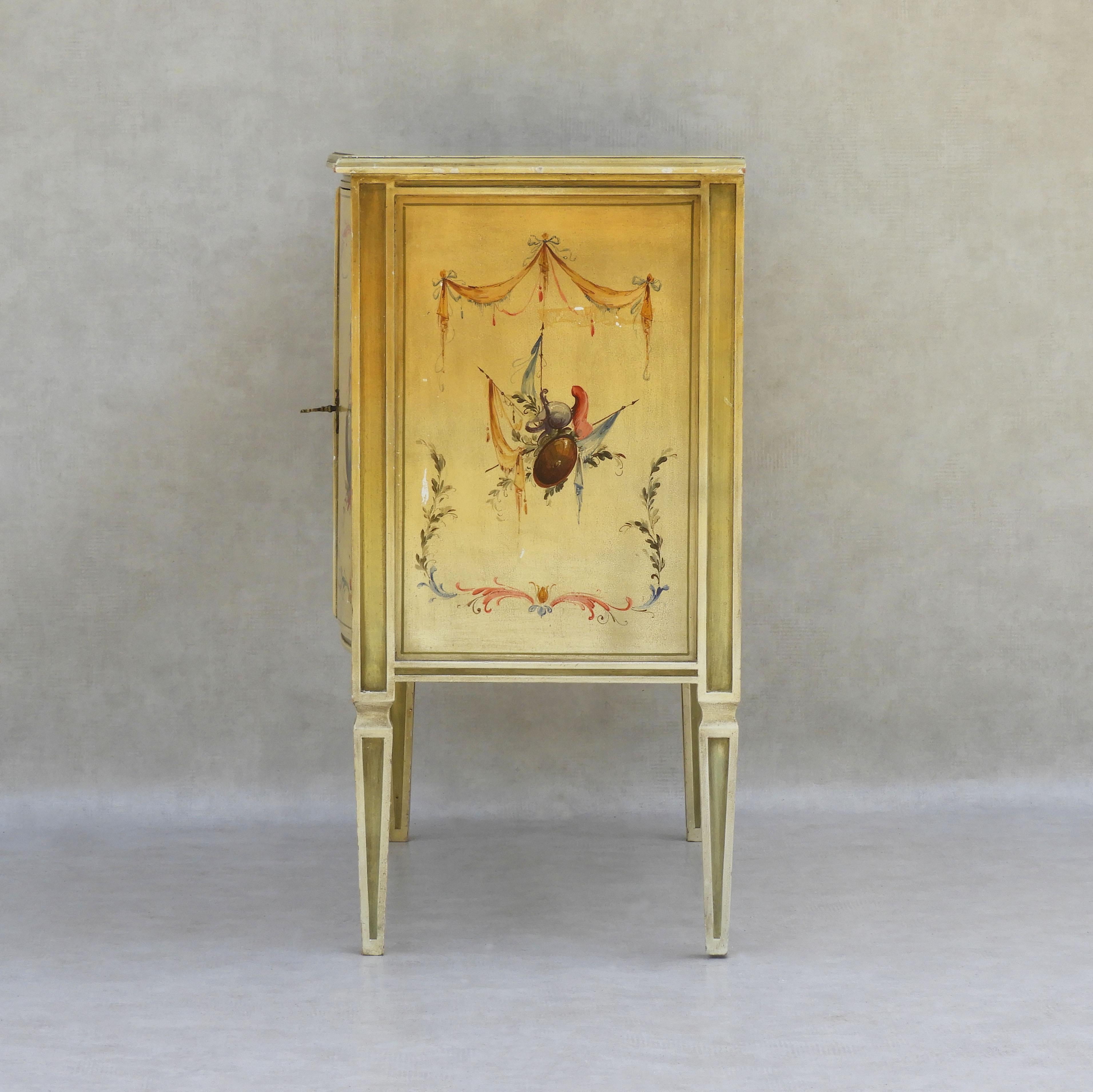 Hand-Painted Italian Hand Painted Venetian Style Cabinet, C1960 For Sale